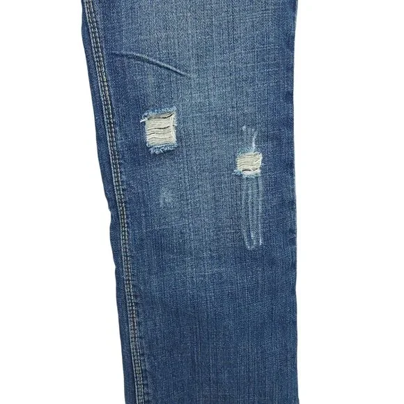 American Eagle 77 Straight Denim Jeans Womens Size 2R Distressed Medium Wash - Picture 14 of 14